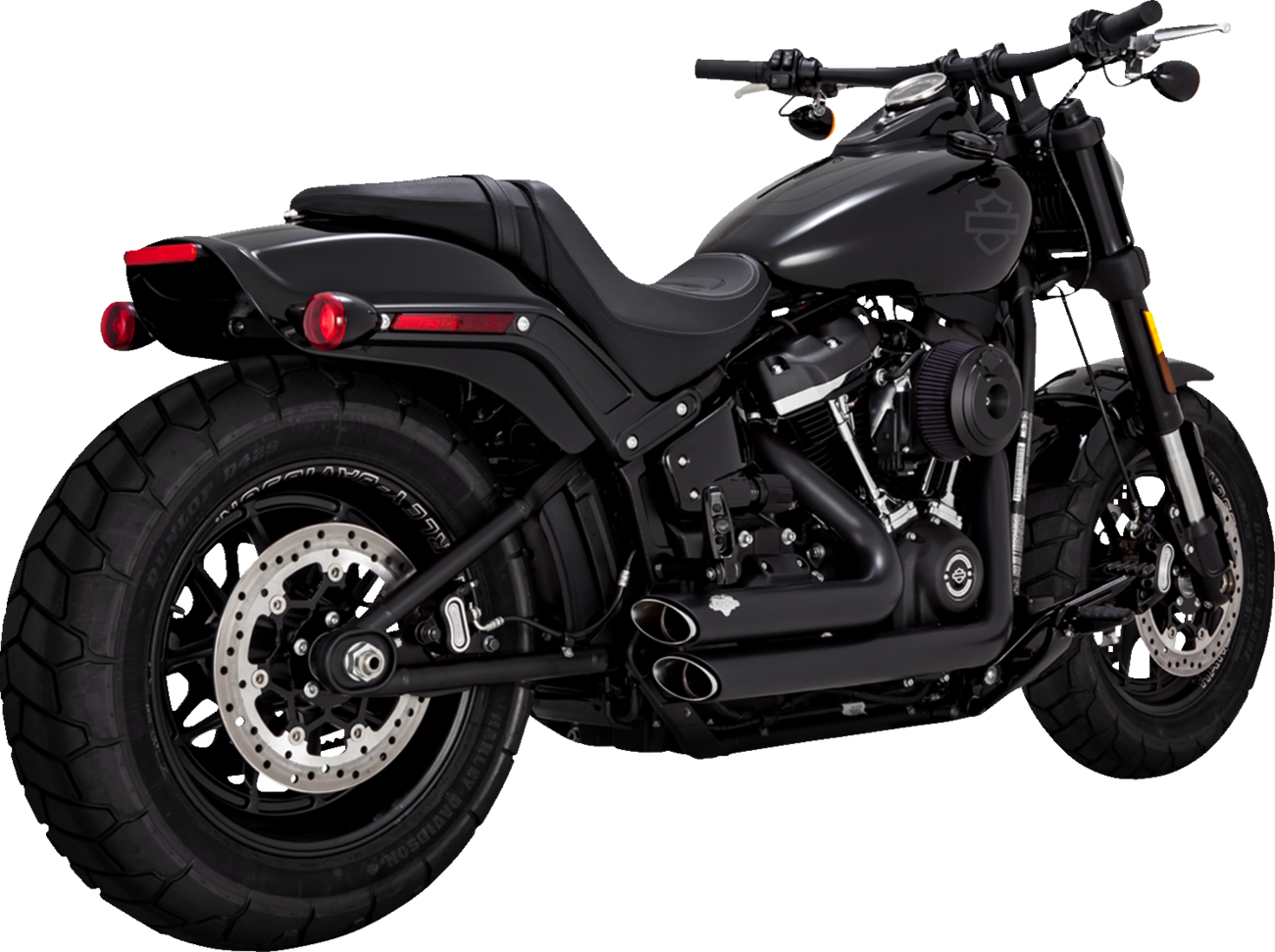 VANCE & HINES Shortshots Staggered Exhaust System - Matte Black Softail  2018-2023 47333