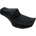LE PERA Tailwhip Seat - Blue Double Diamond Stitch - FLH/FLT -'23-'24 LV-587DD-BE01