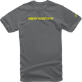 ALPINESTARS Linear Wordmark T-Shirt - Charcoal/Fluorescent Yellow - 2XL 12127202018522X