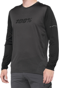 100% Ridecamp Jersey - Long-Sleeve - Black/Charcoal - Large 40028-00002