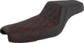 SADDLEMEN Step-Up Seat - Front Lattice Stitch/With Red Stitching - Black - XL 807-11-172RD