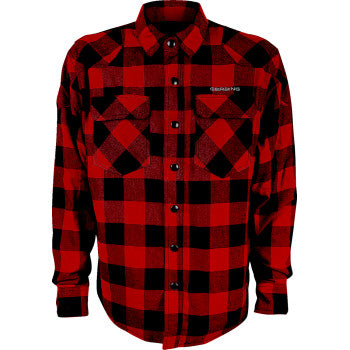 GERBING HEATED CLOTHING 7 V Battery Heated Flannel Shirt - Red/Black - Medium GER7VFS-RB-M