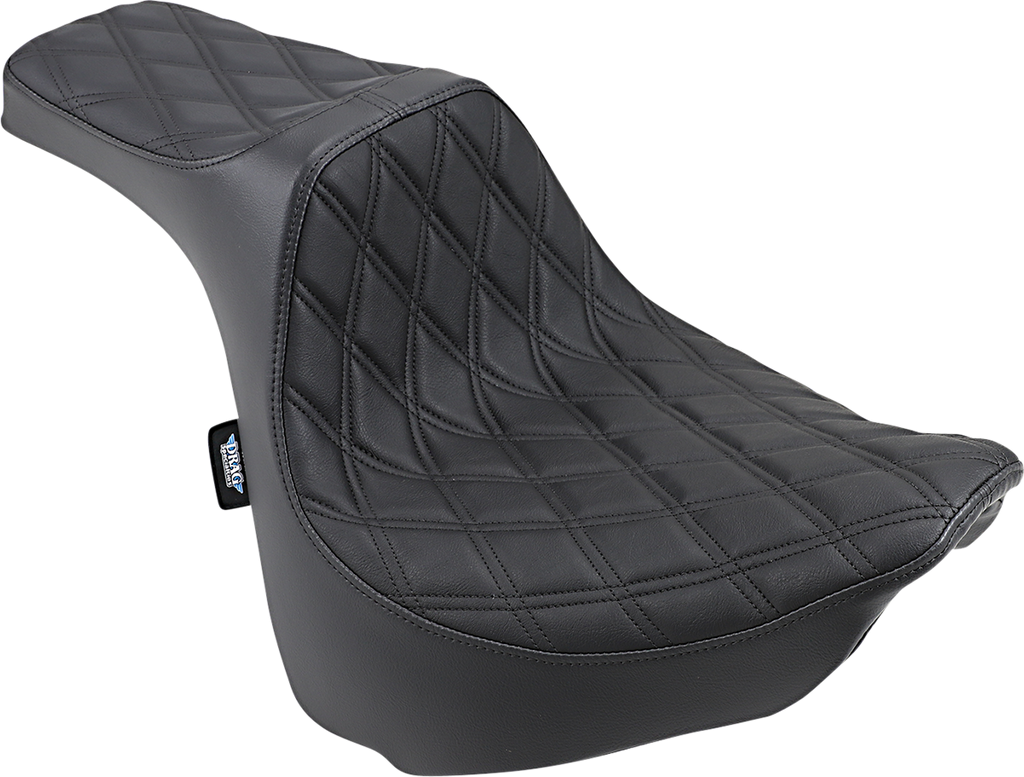 DRAG SPECIALTIES Predator III Seat - Double Diamond - Black Stitched - FXFB/S '18-'22 0802-1072