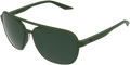 100% Kasia Aviator Sunglasses - Round - Green - Gray Green 61042-190-74