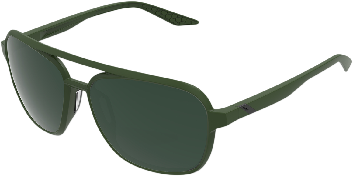 100% Kasia Aviator Sunglasses - Round - Green - Gray Green 61042-190-74