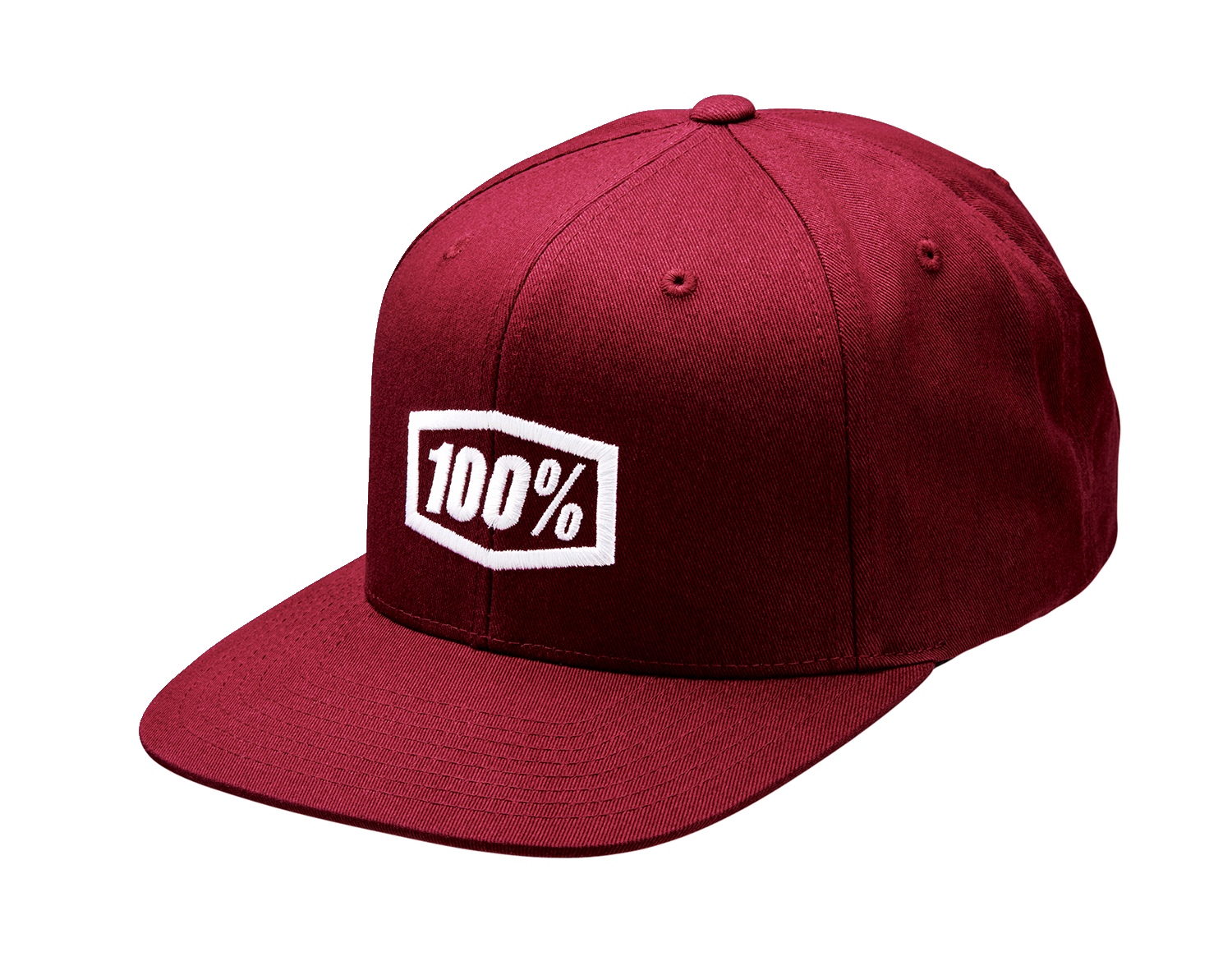 100% Icon Snapback Hat - Burgundy - One Size 20044-00001