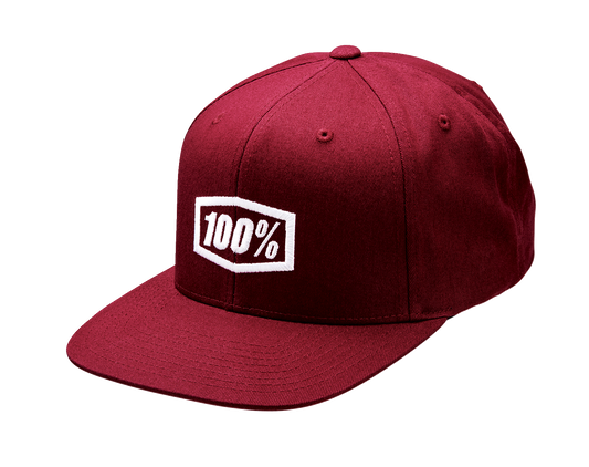 100% Icon Snapback Hat - Burgundy - One Size 20044-00001