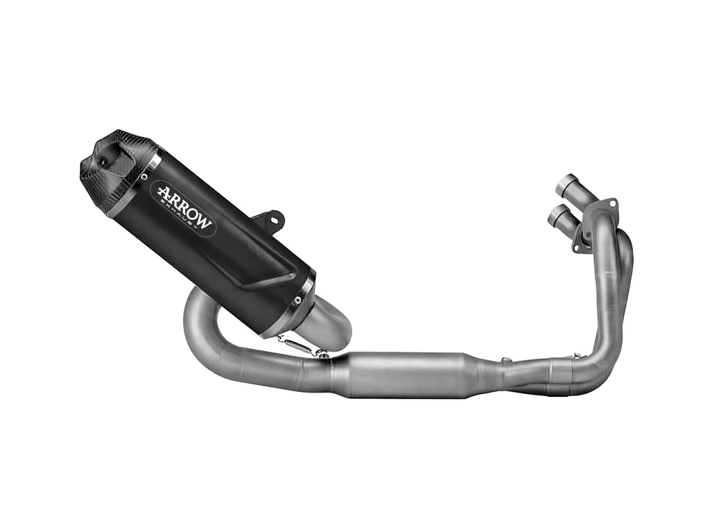 KAWASAKI NINJA 650/Z650 '23/24 E5+ FULL SYSTEM WITH ICON ALUMINIUM DARK SILENCER - 77501akn