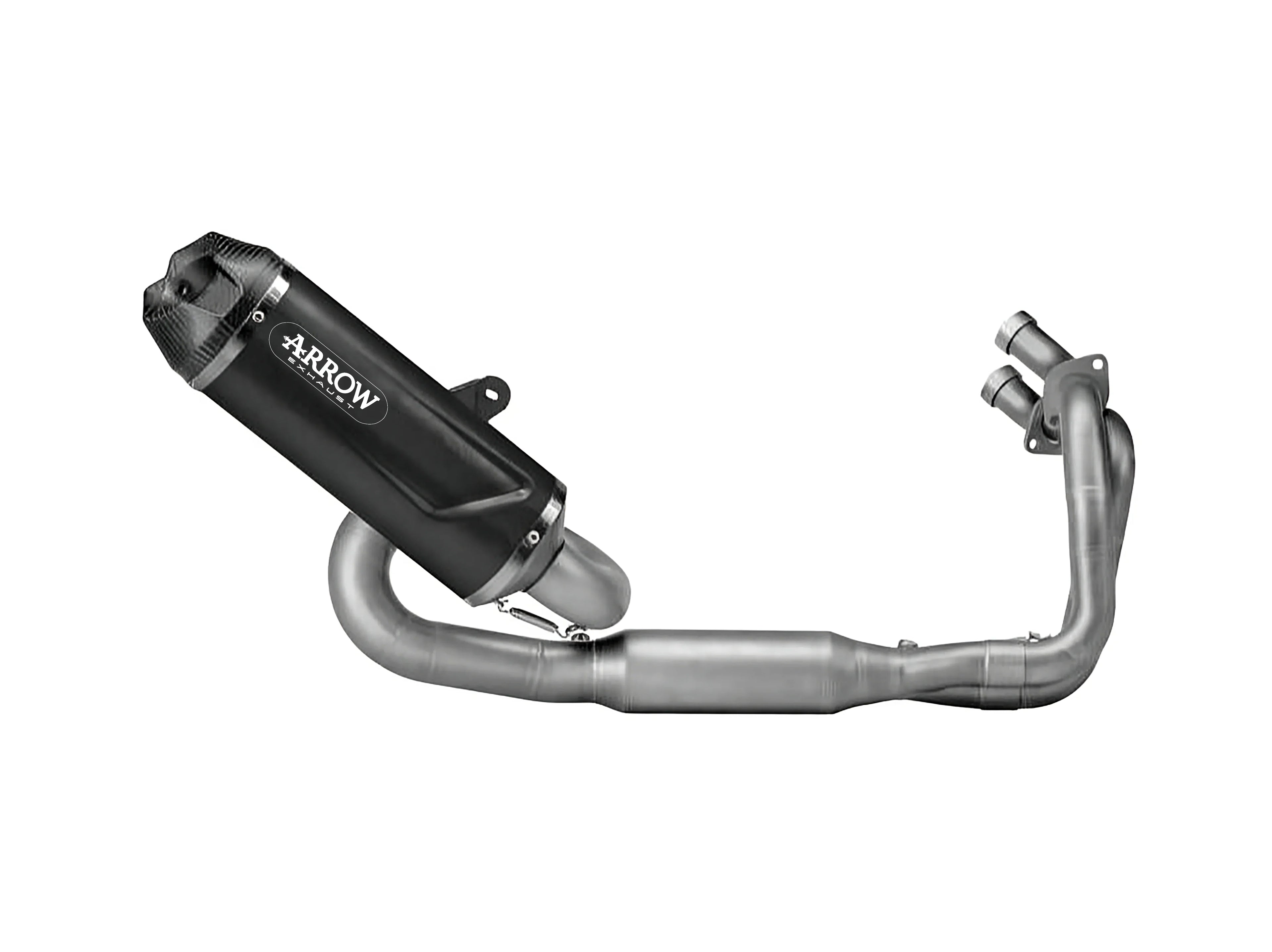 KAWASAKI NINJA 650/Z650 '23/24 E5+ FULL SYSTEM WITH ICON ALUMINIUM DARK SILENCER - 77501akn