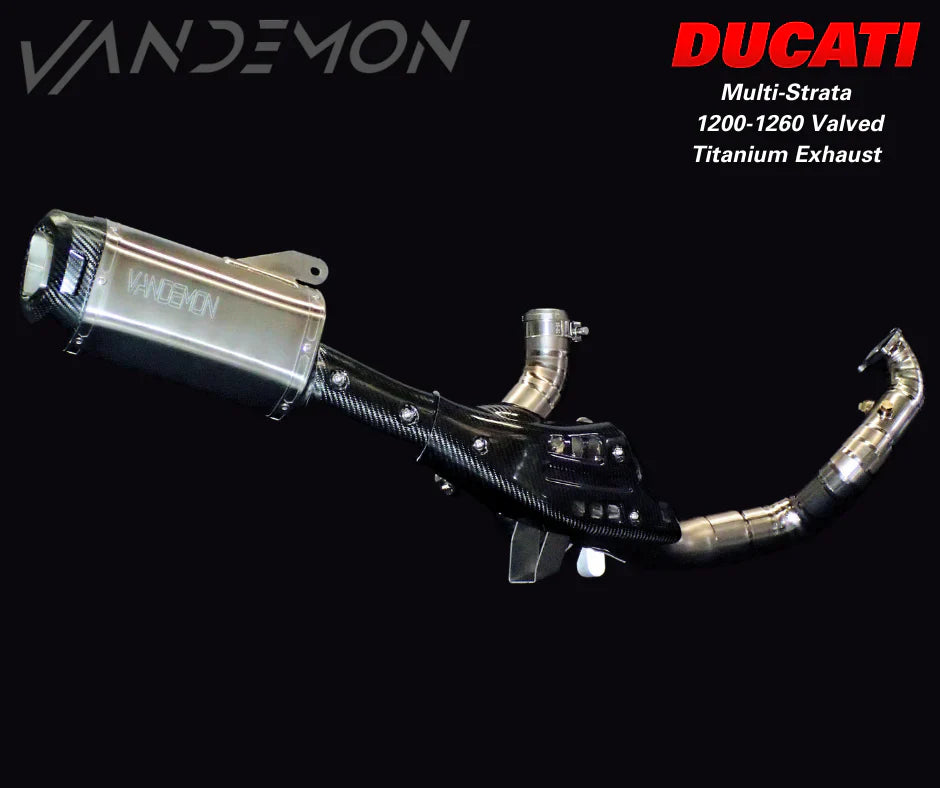 Vandemon Ducati Multistrada 1200-1260 Titanium Exhaust System with OEM Exhaust Valve Function  DUC126MTSTIEXVA