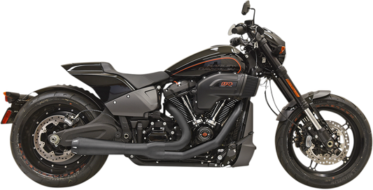 BASSANI XHAUST 2-into-1 Road Rage Exhaust System - Black  Softail Fat Boy 2018-2021  1S94RB