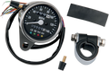 DRAG SPECIALTIES MPH Mini Mechanical Speedometer with LED Indicators - Black Face - 2240:60 Ratio - 2.4" 21-6840LEDPB