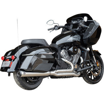 S&S CYCLE 2-into-1 Qualifier Exhaust System - Brushed Stainless Steel - Race Only - Indian with PowerPlus 550-1130