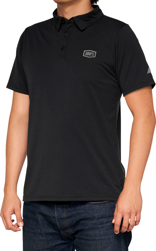 100% Corpo Polo Shirt - Black/Gray - XL 35019-057-13