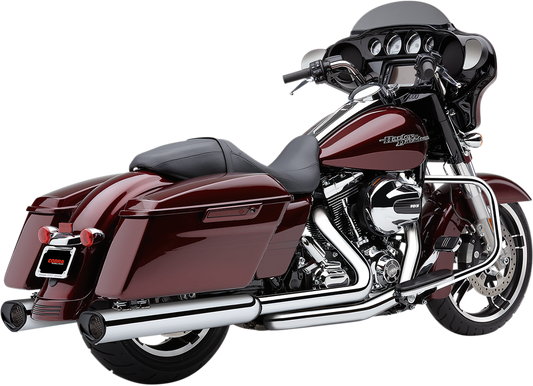 COBRA Tri Flo Mufflers for '95-'16 Bagger - Chrome/Black 6212CB