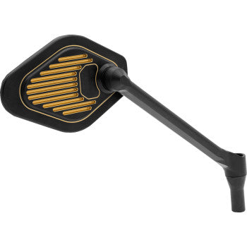 DRAG SPECIALTIES Mirror - Adjustable - Diamond - Black/Gold - Long Stem - Right 0640-1869