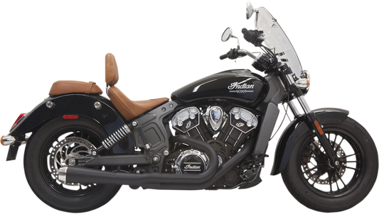 BASSANI XHAUST 2:1 Exhaust - Black - Short -Indian  Scout 2015-2021 8S12JB