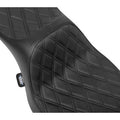 DRAG SPECIALTIES SEATS Extended Reach Predator III Seat - Double Diamond - Black Stitching - Vinyl - FLH/FLT '23-'24 0801-2034