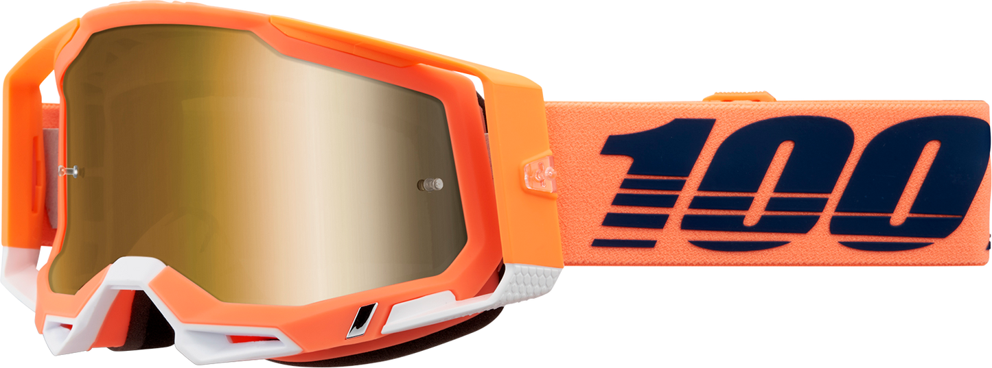 100% Racecraft 2 Goggles - Coral - True Gold Mirror 50010-00018