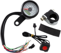 DRAG SPECIALTIES Programmable Speedometer with Indicator Lights - Gloss Black - 120 MPH LED White Face - 1-7/8" 77902W