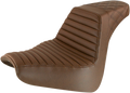 SADDLEMEN Step-Up Seat - Front Tuck-n-Roll/Rear Lattice Stitch - Brown 818-31-176BR