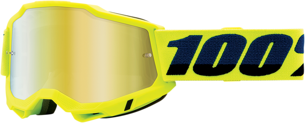 100% Accuri 2 Goggles - Fluo Yellow - Gold Mirror 50014-00003