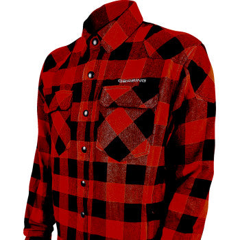 GERBING HEATED CLOTHING 7 V Battery Heated Flannel Shirt - Red/Black - Medium GER7VFS-RB-M