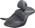 SADDLEMEN Seat - Roadsofa - With Backrest - Full Lattice Stitch - Black H18-07-182BR