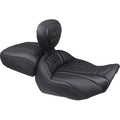 MUSTANG Deluxe Touring Solo Seat - w/ Backrest - Sky Blue Stitch - FLT/FLH '23-'25 89401SB
