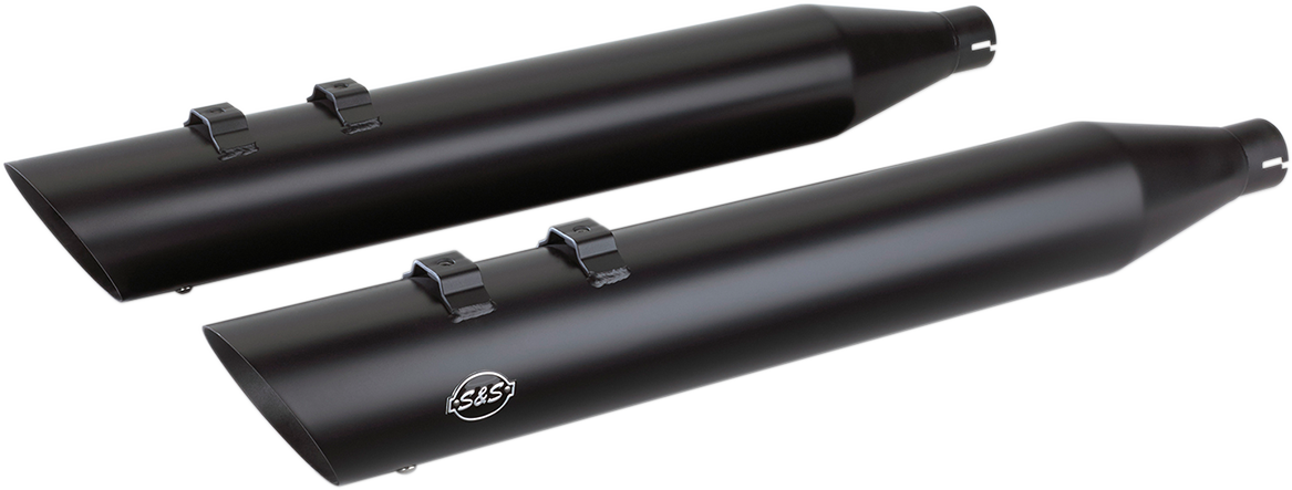 S&S CYCLE Slash Cut Mufflers - Black 550-0696