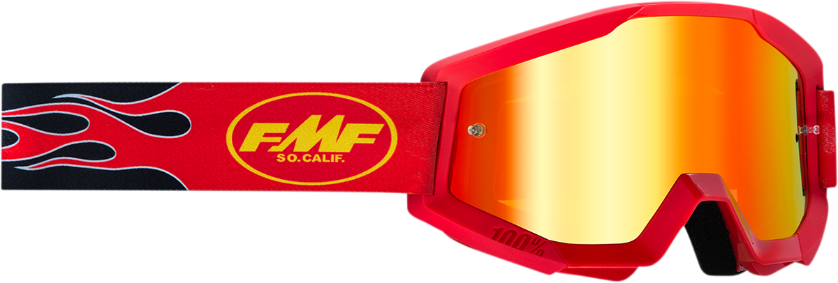 FMF PowerCore Goggles - Flame - Red - Red Mirror F-50051-00008 2601-3009