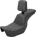 SADDLEMEN Tour Step Up Seat - Rider Backrest - Front Lattice Stitch - Dyna '06-'17 806-04-192BR