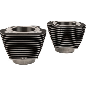S&S CYCLE Cylinder Set - 4.320" Bore - Unhoned - Black w/Highlighted Fins - M8 910-1005A
