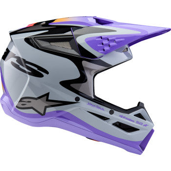 ALPINESTARS Youth SM3 Helmet - Jettson - Glosss Black/Gray/Purple - Medium 8303226-9277-YM