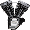S&S CYCLE T124 Long Block Engine - Wrinkle Black and Chrome - Touring  310-0400A