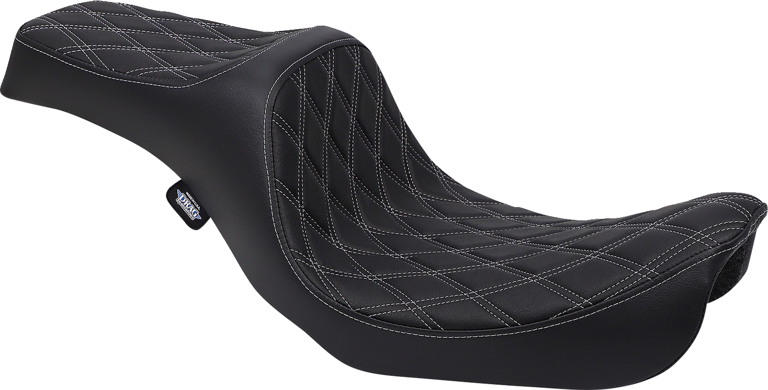 DRAG SPECIALTIES Predator III Seat - Double Diamond - Silver Stitching 0803-0603