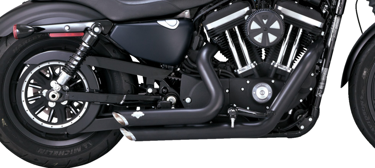 VANCE & HINES Shortshots Staggered Exhaust System - Black Iron 883 /1200 47329