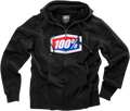 100% Official Fleece Zip-Up Hoodie - Black - Small 20032-00010