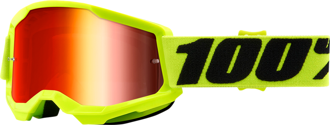 100% Youth Strata 2 Goggles - Yellow - Red Mirror 50032-00003