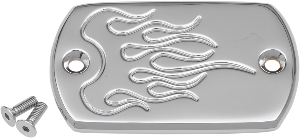 BARON Master Cylinder Cover - Flame - Yamaha - Chrome BA-7640-03
