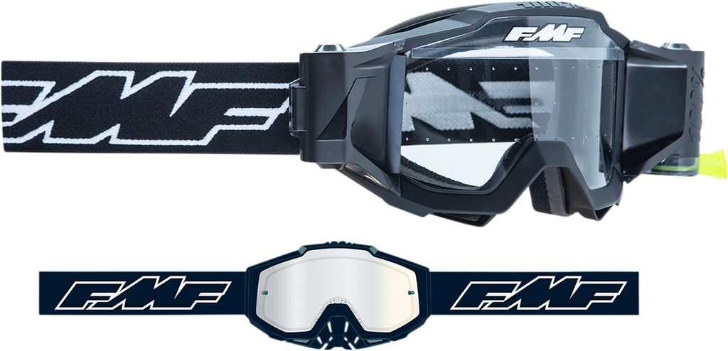 FMF Youth PowerBomb Film System Goggles - Rocket - Black - Clear F-50049-00001 2601-3001