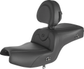 SADDLEMEN Seat - RoadSofa - with Backrest - Black w/ Black Stitching - Heated - Challenger '20-'22 I20-06-187BRHCT