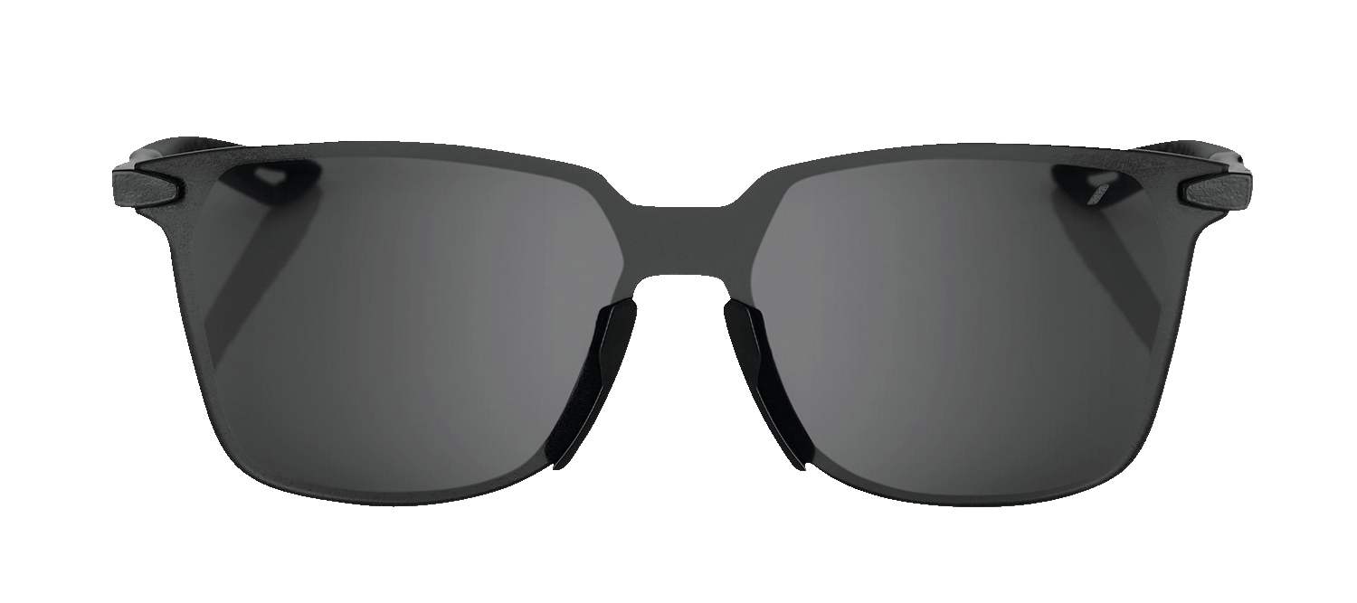 100% Legere Sunglasses - Square - Polished Black - Smoke 60020-00000