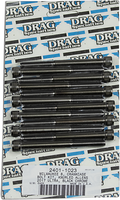 DRAG SPECIALTIES Crankcase Knurled Bolt Kit - Black/Chrome - M8 MK778BK