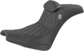 SADDLEMEN Seat - Pro Series SDC Performance With Backrest - Full Lattice Stitch/Lumbar Gripper - Black SC81830DBRT