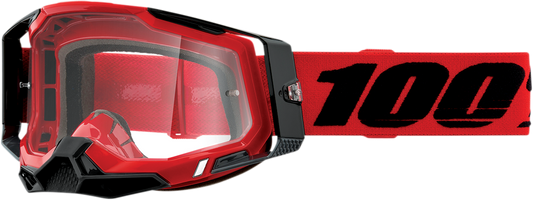 100% Racecraft 2 Goggles - Red - Clear 50009-00003