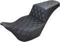 SADDLEMEN Step-Up Seat - Full Lattice Stitch - Black - '08-'23 FL 808-07B-175