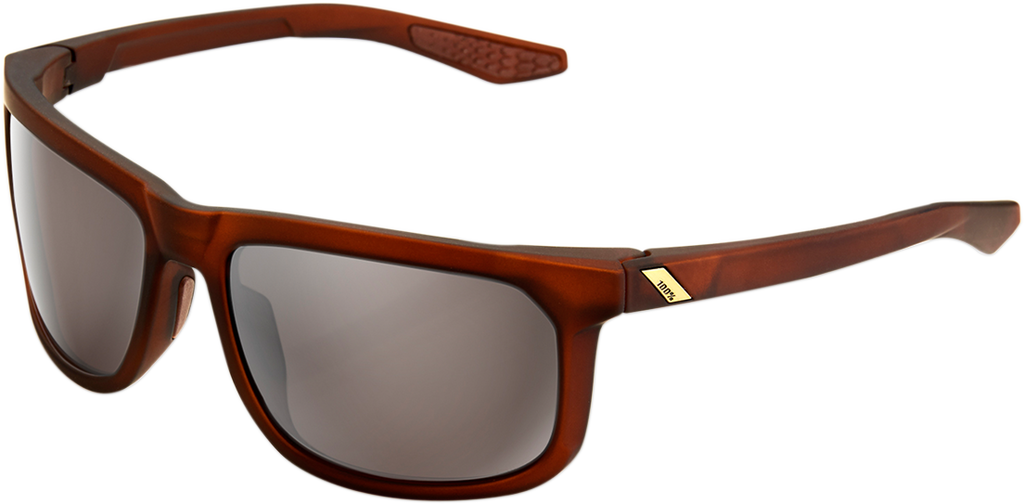 100% Hakan Sunglasses - Rootbeer - Silver Mirror 61036-139-75