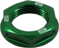 WORKS CONNECTION Steering Stem Nut - Green - Kawasaki 24-338