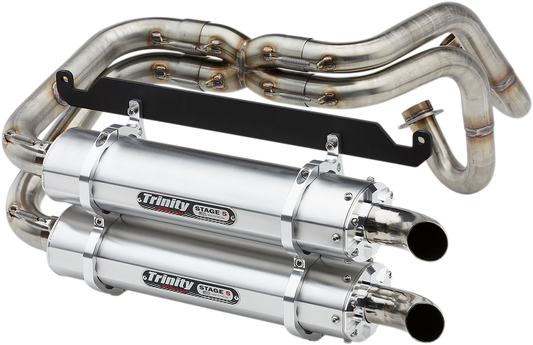 TRINITY RACING Dual Exhaust - Brushed 2019-2024 Honda Talon 2 and 4 seat TR-4170D